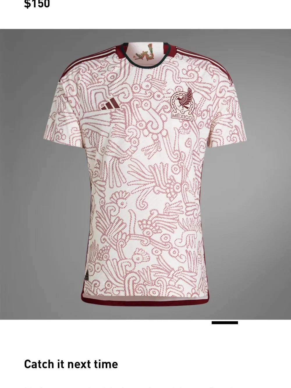 Mexico kids White & Maroon Graphic Soccer Jersey